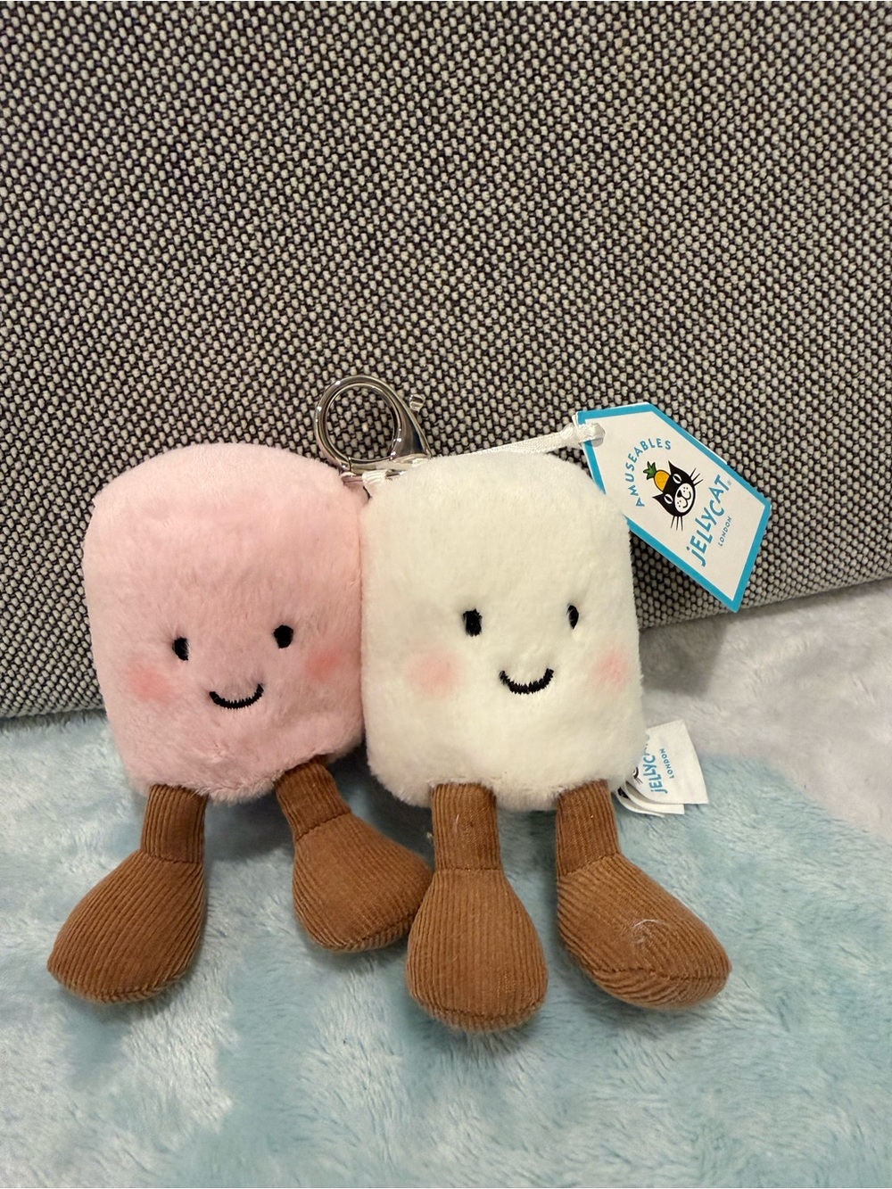 Jellycat Amuseables Pair of Marshmallows Bag Charm BNWT